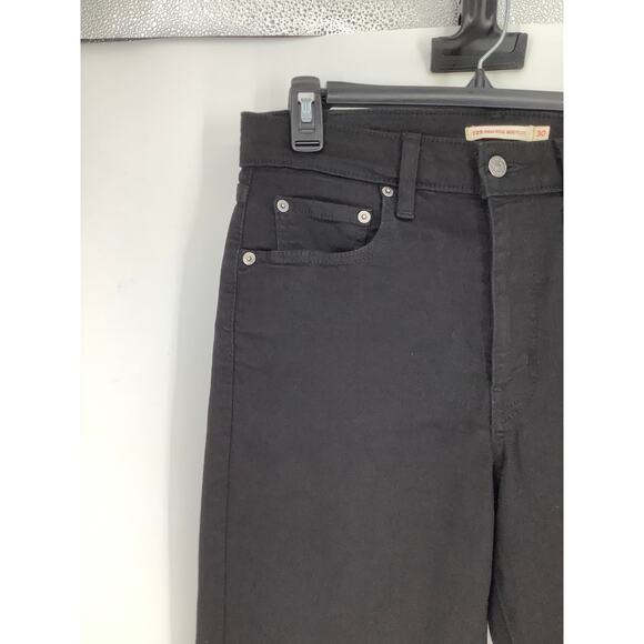 Levi's Women's 30 Soft Black 725 High Rise Bootcut Jeans Denim Stretch M37-22 - Picture 4 of 8